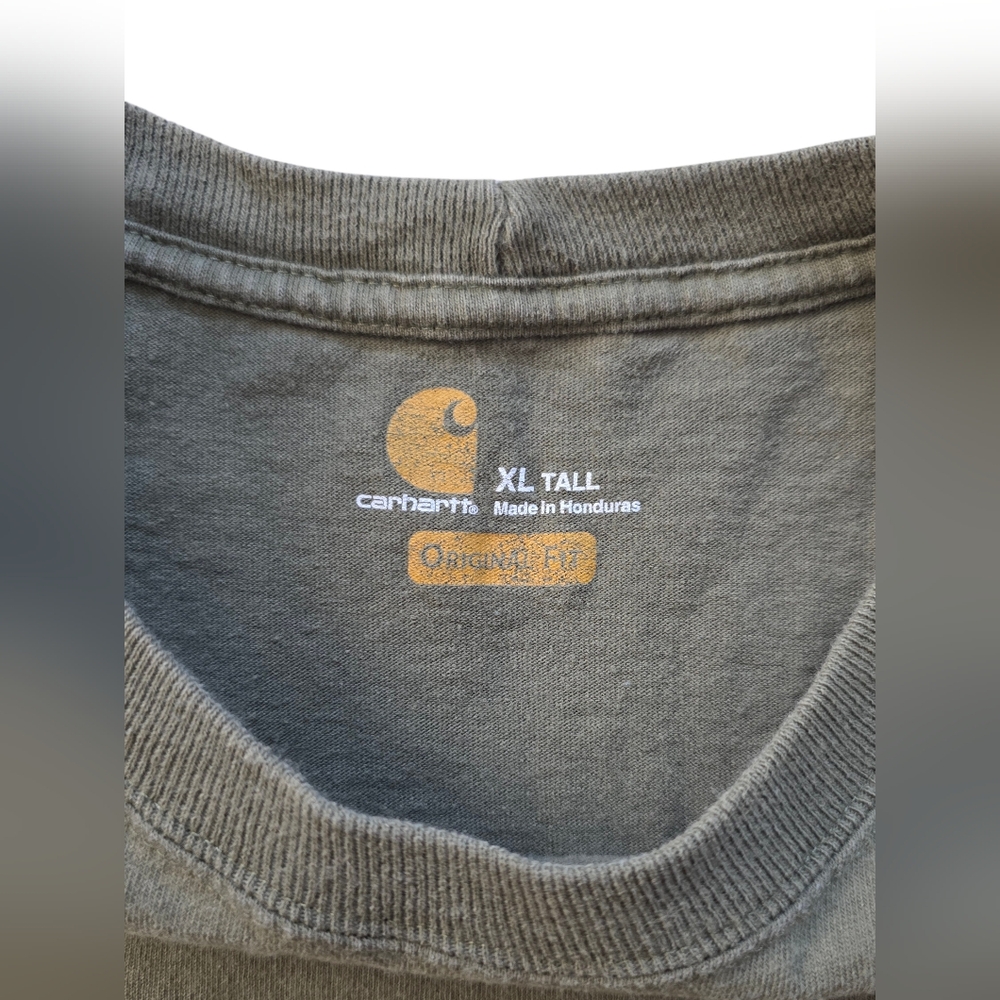 Carhartt K87 XLT Pocket Tee Workwear Army Green Heavy Duty - Picture 2 of 7